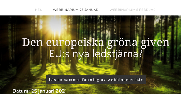Årets första SveReg-seminarium med fokus på den europeiska gröna given